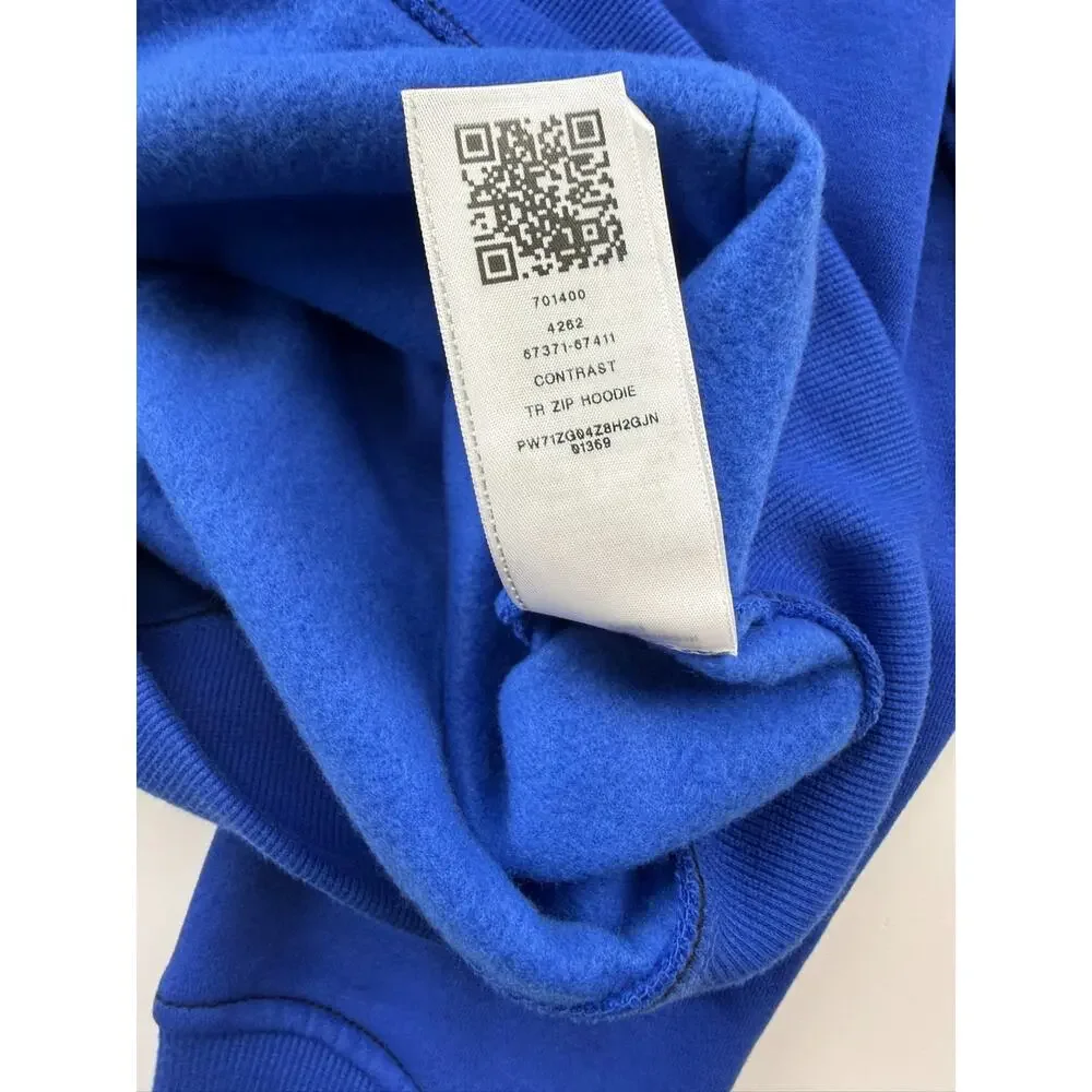 TRUE RELIGION MEN'S CONTRAST W/ BUDHA BACK DESIGN ZIP HOODIE BLUE SZ L NWT